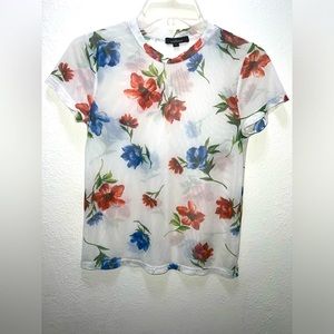 Ambiance Sheer Y2K Top with Flowers